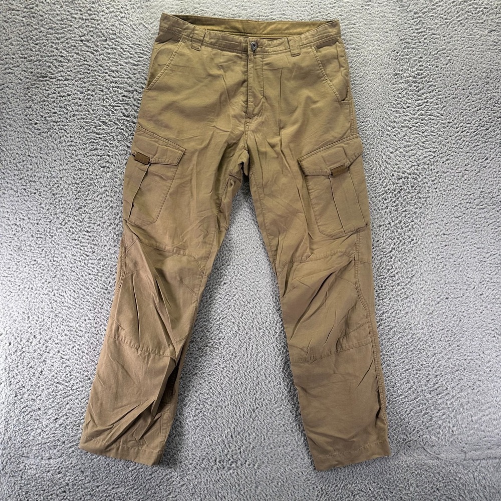 Koppen Pant Men 34x30 Brown Cotton Cargo Straight Camping Hiking Travel Gorpcore